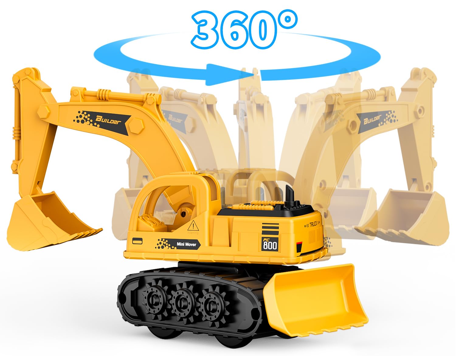 GizmoVine Kids Digger Toy - 2-in-1 Friction-Powered Excavator for Ages 3+ 5