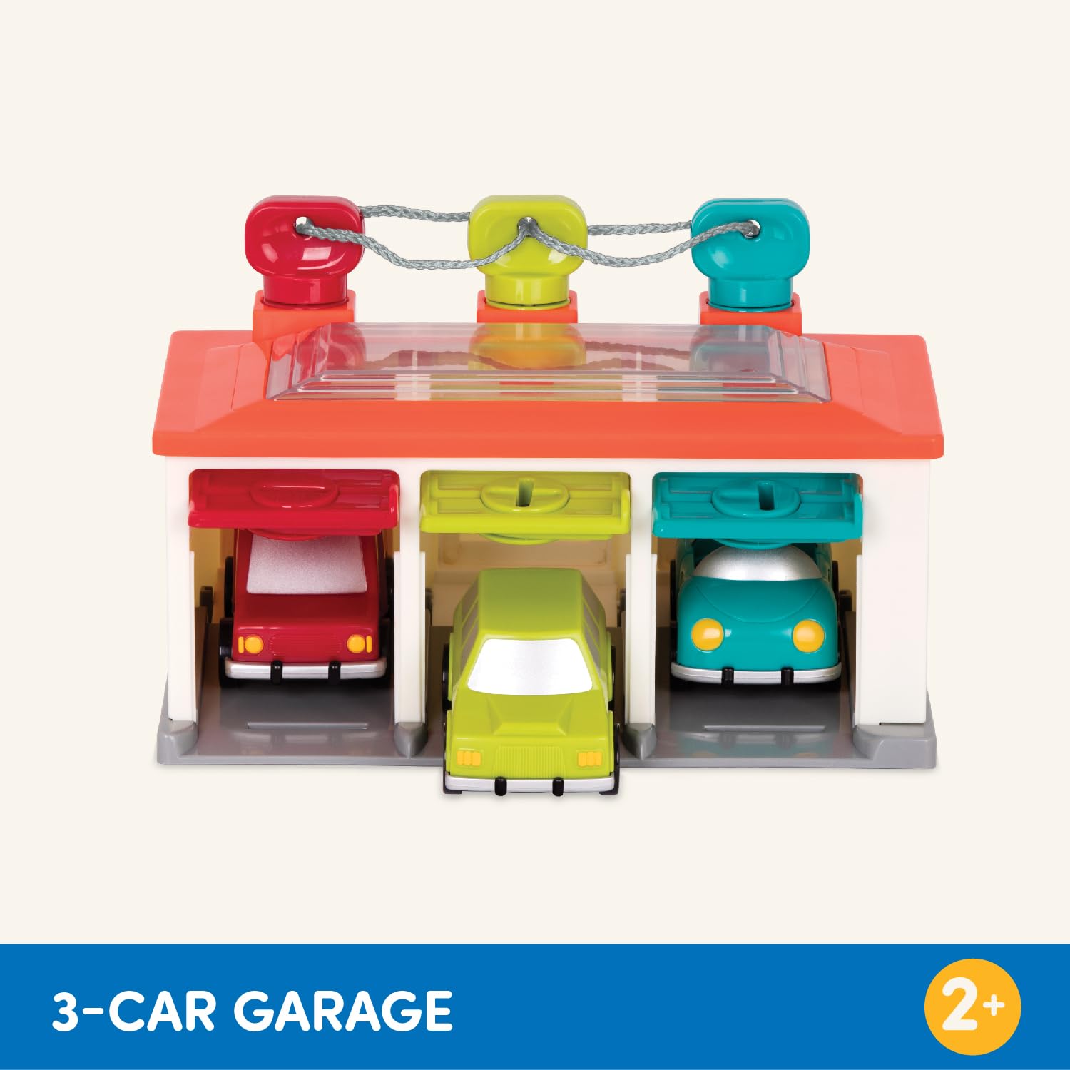 Battat 3 Car Garage Shape Sorter Toy - Educational Playset for Toddlers 12 Months & Up 11