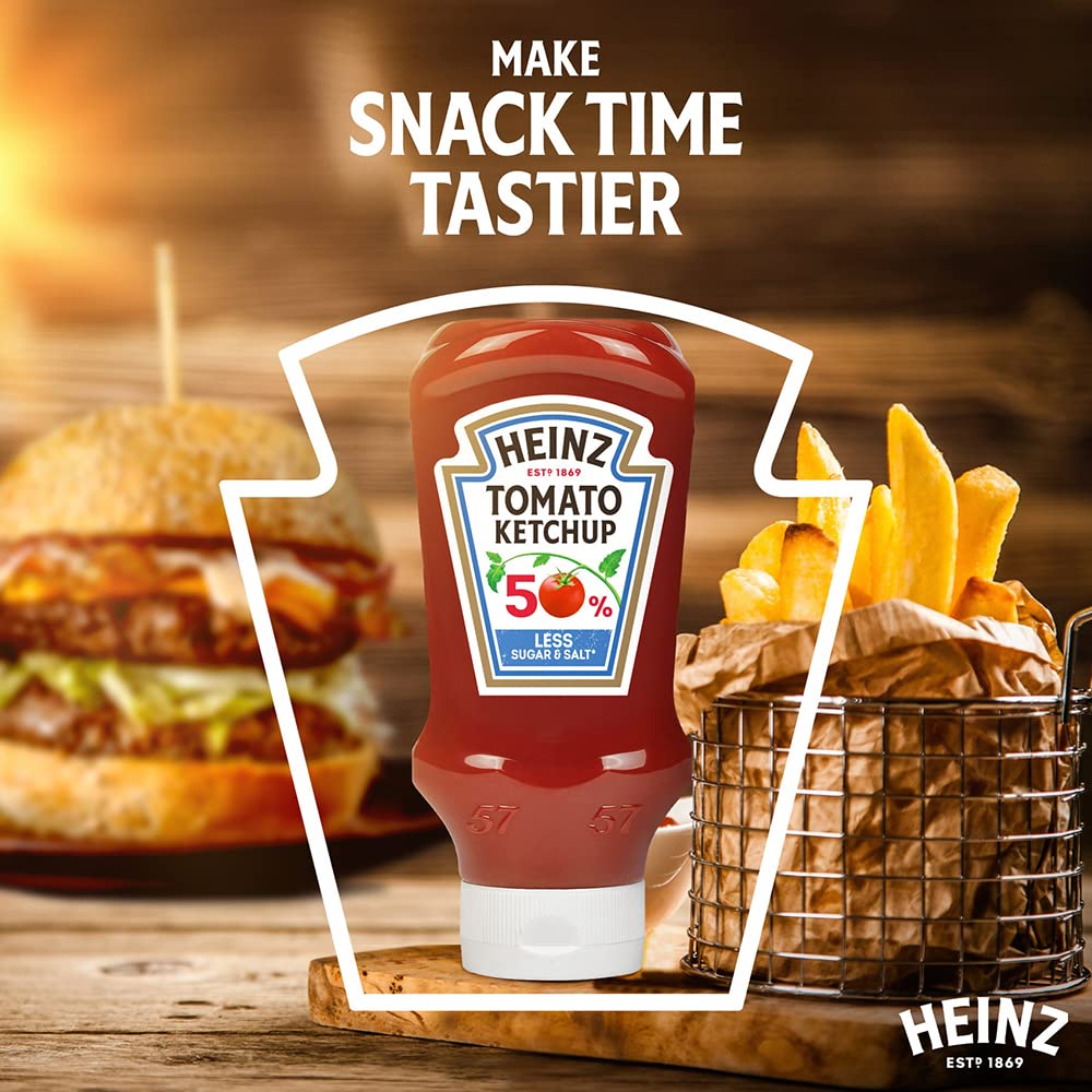 Heinz Tomato Ketchup 50% Less Sugar & Salt 435g 4