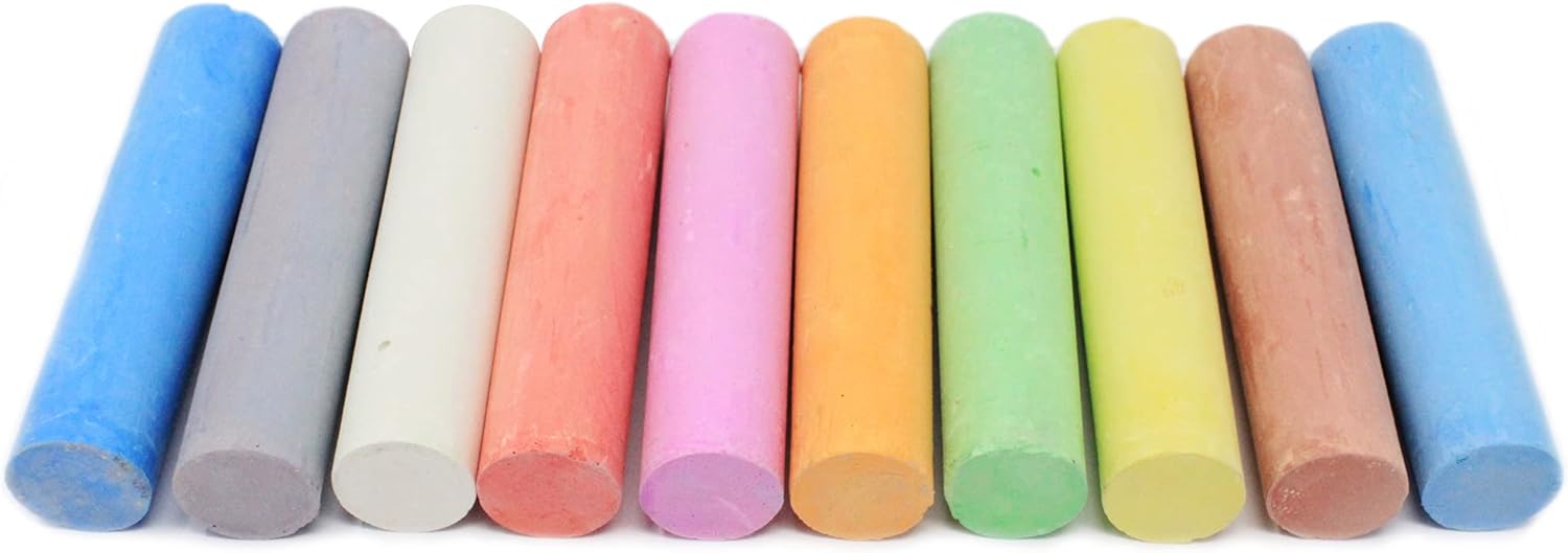Bright Ideas PK52 Giant Playground Chalk - Assorted Colours for Outdoor Fun 3