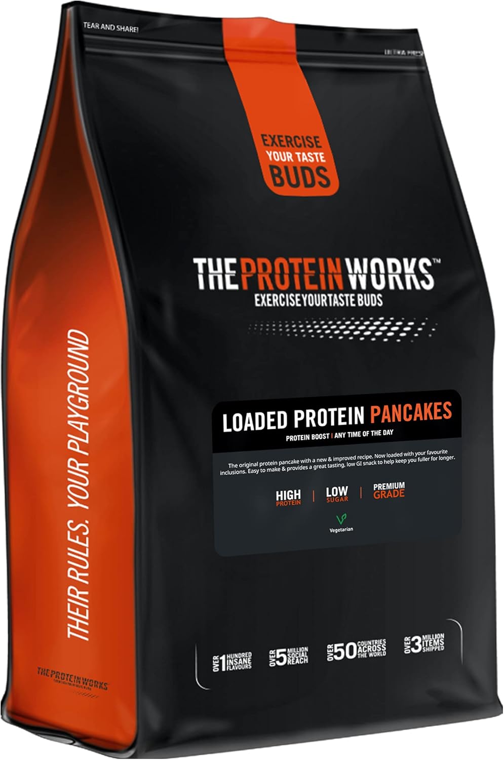 THE PROTEIN WORKS Loaded Protein Pancake Mix | High Protein, Low Sugar | Natural Flavor | 1 kg 3