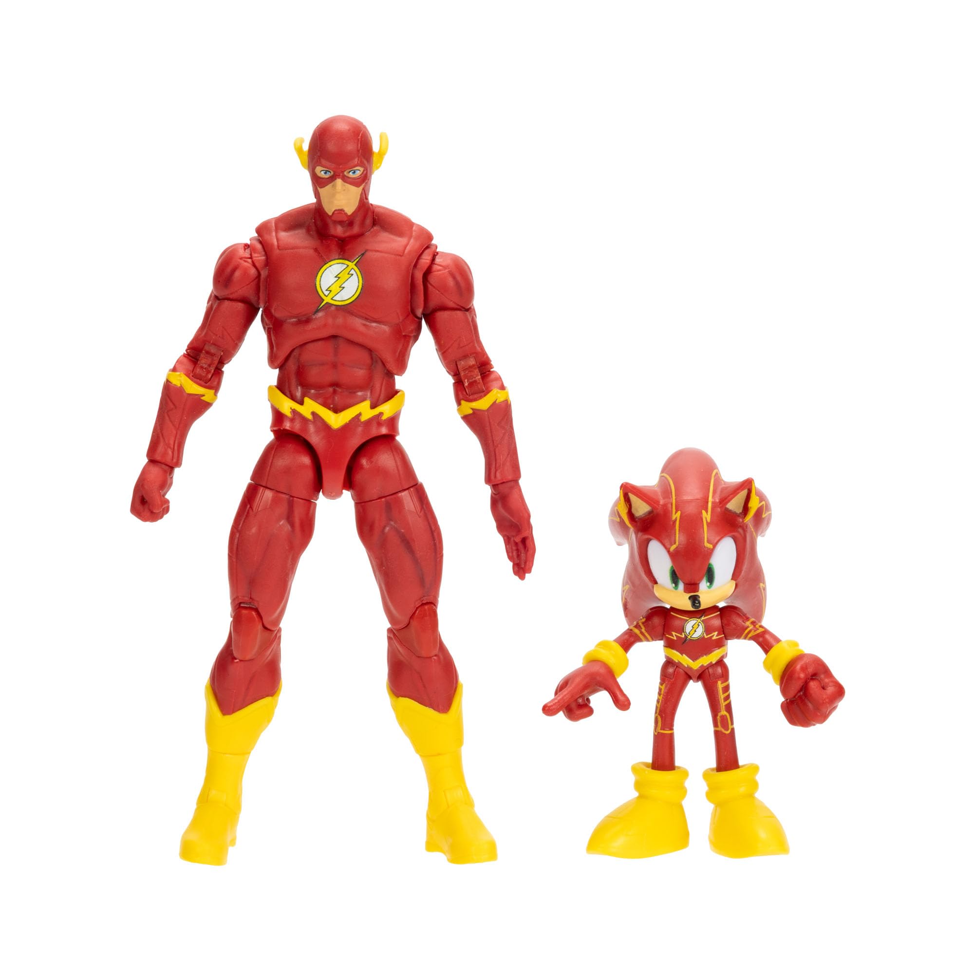 Sonic The Hedgehog DC Crossover Action Figure Multipack: Sonic as The Flash & Classic The Flash | 2.5" & 5"