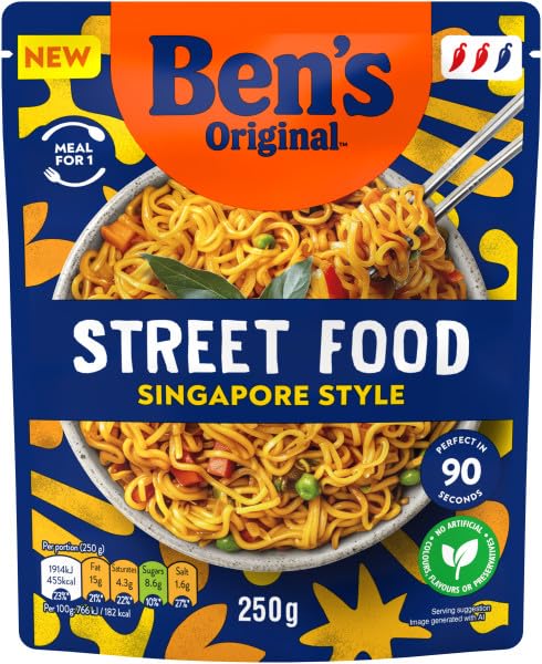 Ben's Original - Street Food Singapore Style Noodles Ready Meal (6 x 250g) 6