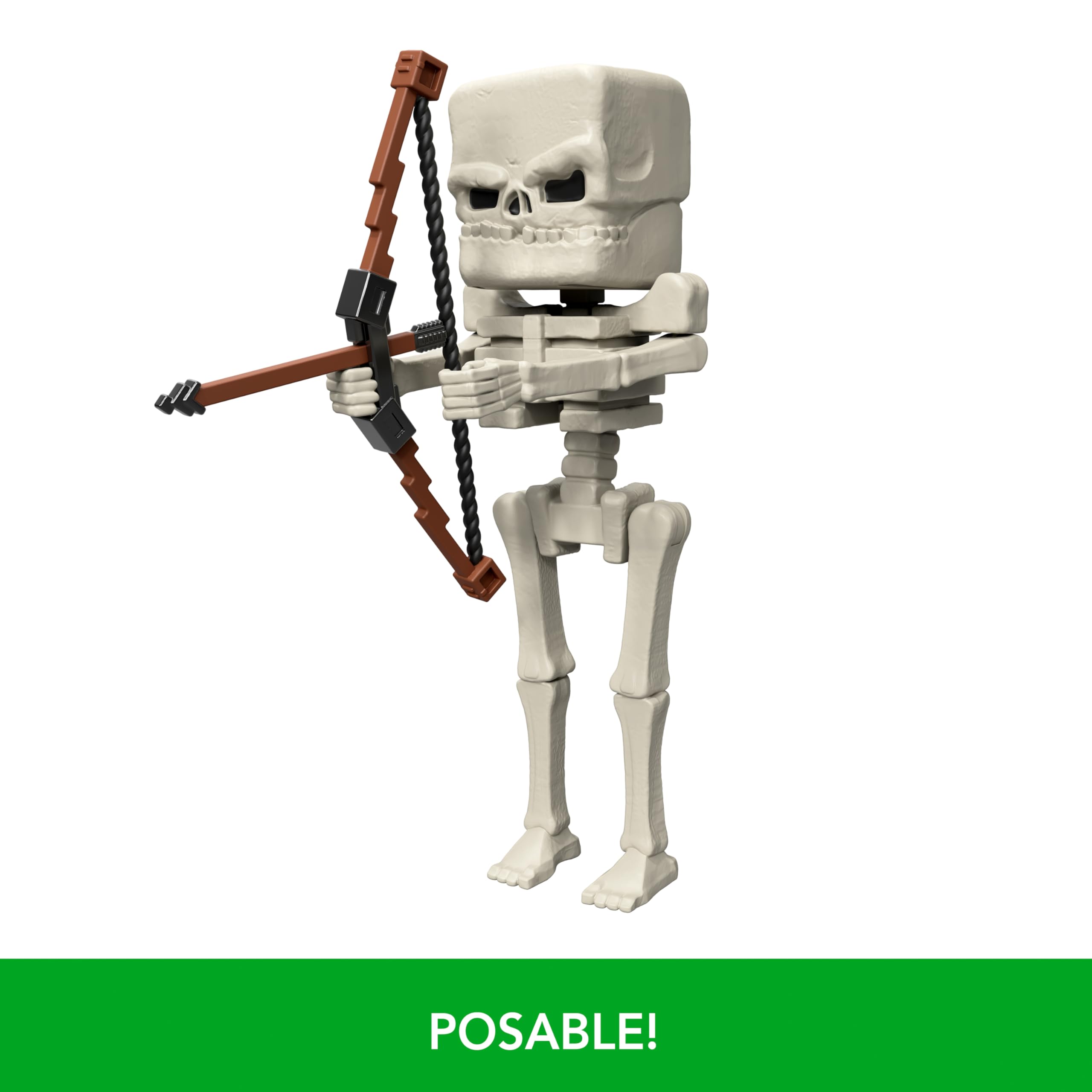 Minecraft Action Figure & Accessories Set - 4-inch Posable Skeleton by Mattel