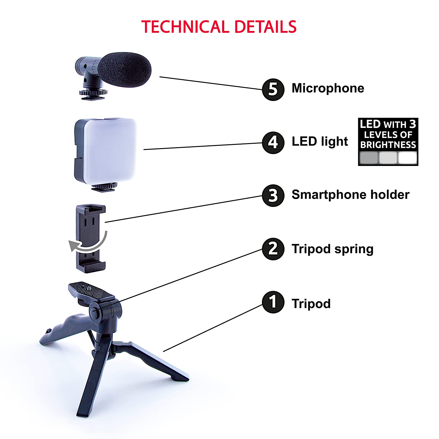 Canal Toys Studio Creator INF 033 Podcast and Vlogging Kit | LED Light, Mic, Tripod | Ages 8+ 9
