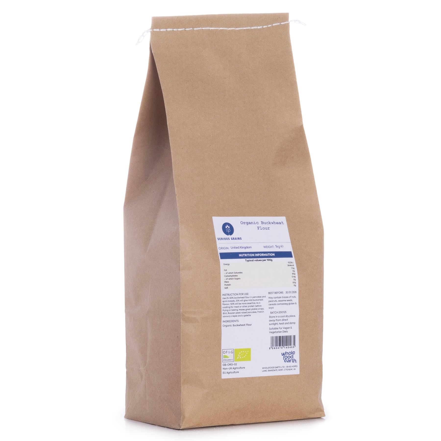 Wholefood Earth Organic Buckwheat Flour - 1 kg