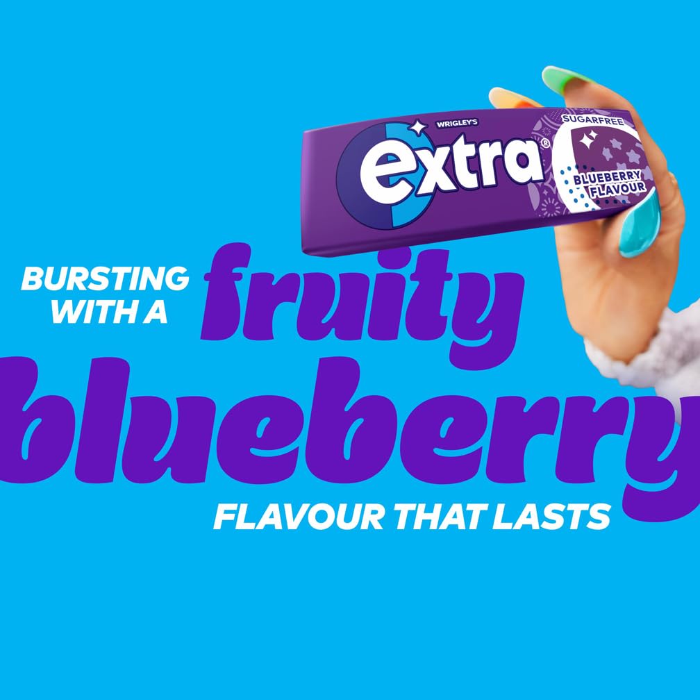 Extra Blueberry Flavour Sugar Free Chewing Gum - 30 Packs (10 Pieces Each) 5