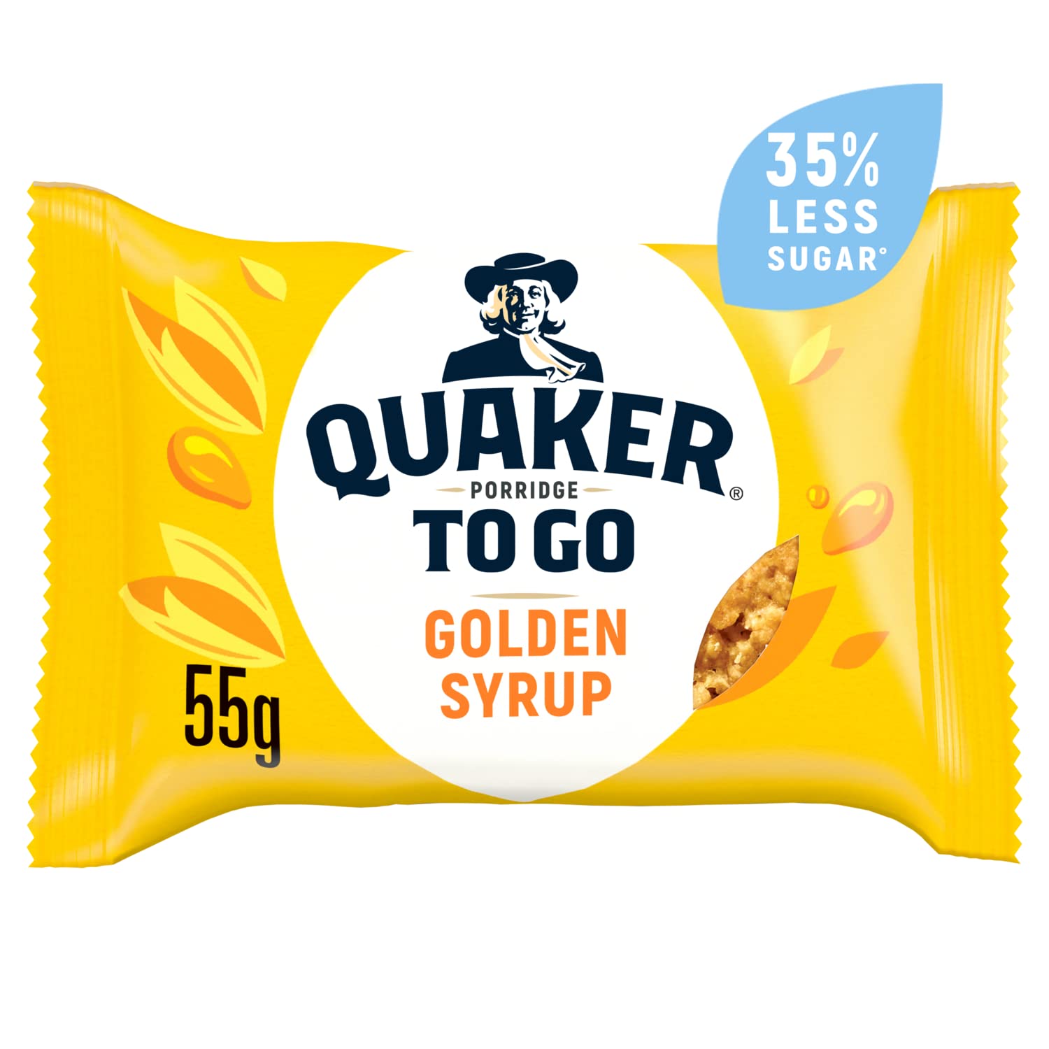 Quaker - Porridge To Go Breakfast Bar Golden Syrup 12 x 55 g