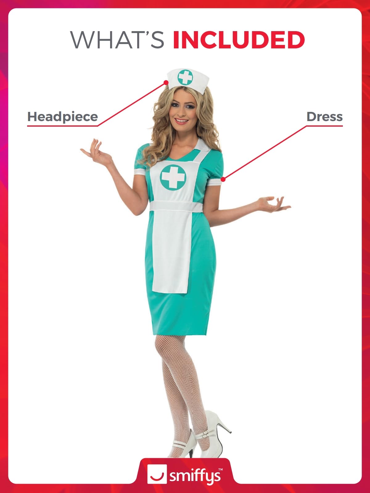 Smiffys Scrub Nurse Costume - Green, Size S (UK 8-10) 4