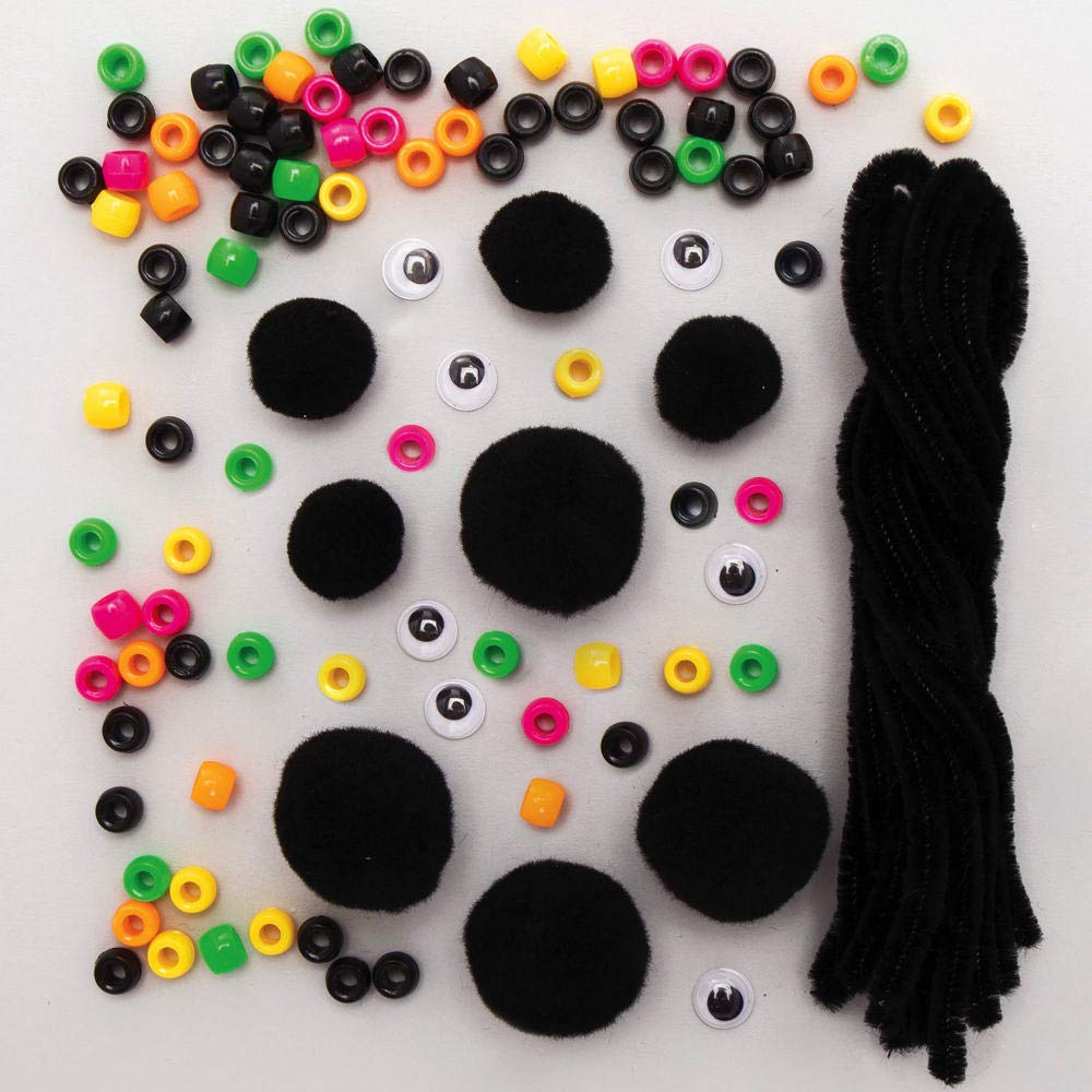 Baker Ross Spider Bead Craft Kit - Pack of 4 Halloween Craft Kits for Kids 4