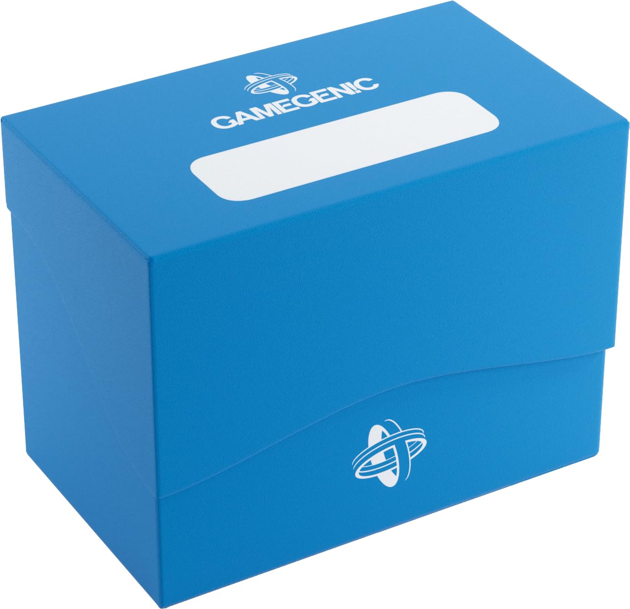 Gamegenic 80-Card Side Holder - Blue | Side-Loading Deck Box | Self-Locking Lid