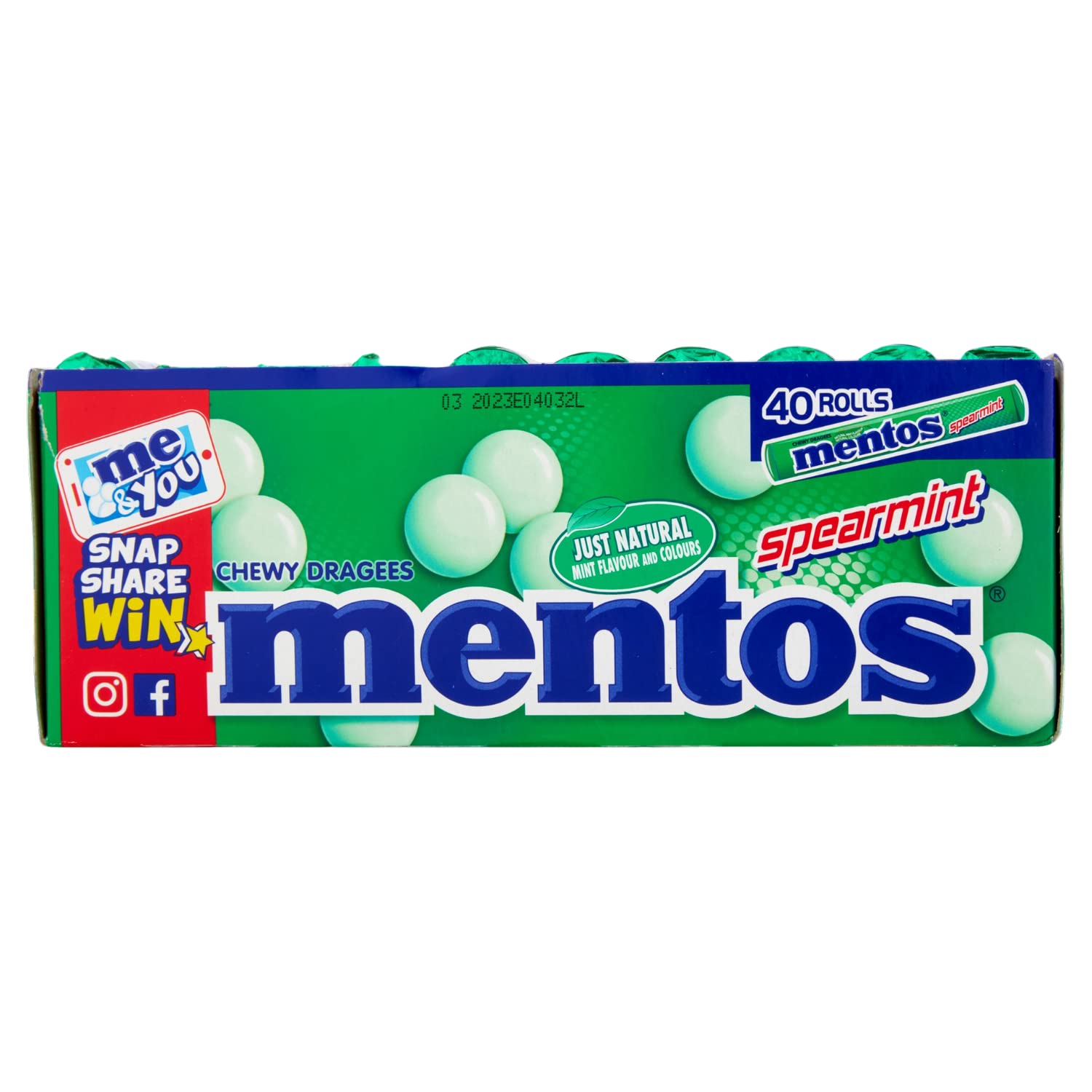 Mentos Spearmint Soft Mints - Refreshing Chewy Sweets with Natural Colours, Vegetarian Friendly - 40 Rolls 3