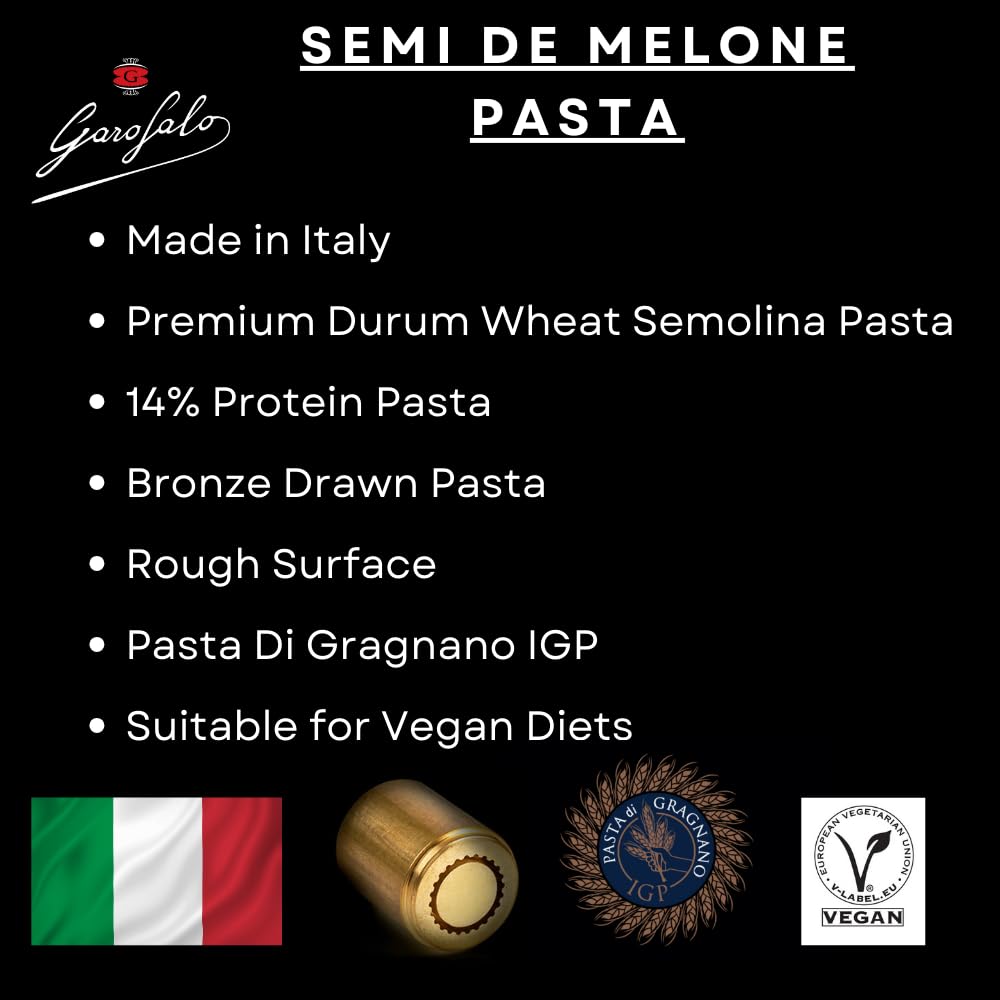 Garofalo Semi Di Melone Italian Soup Pasta - Vegan, Short Pasta Shape, 500g 4