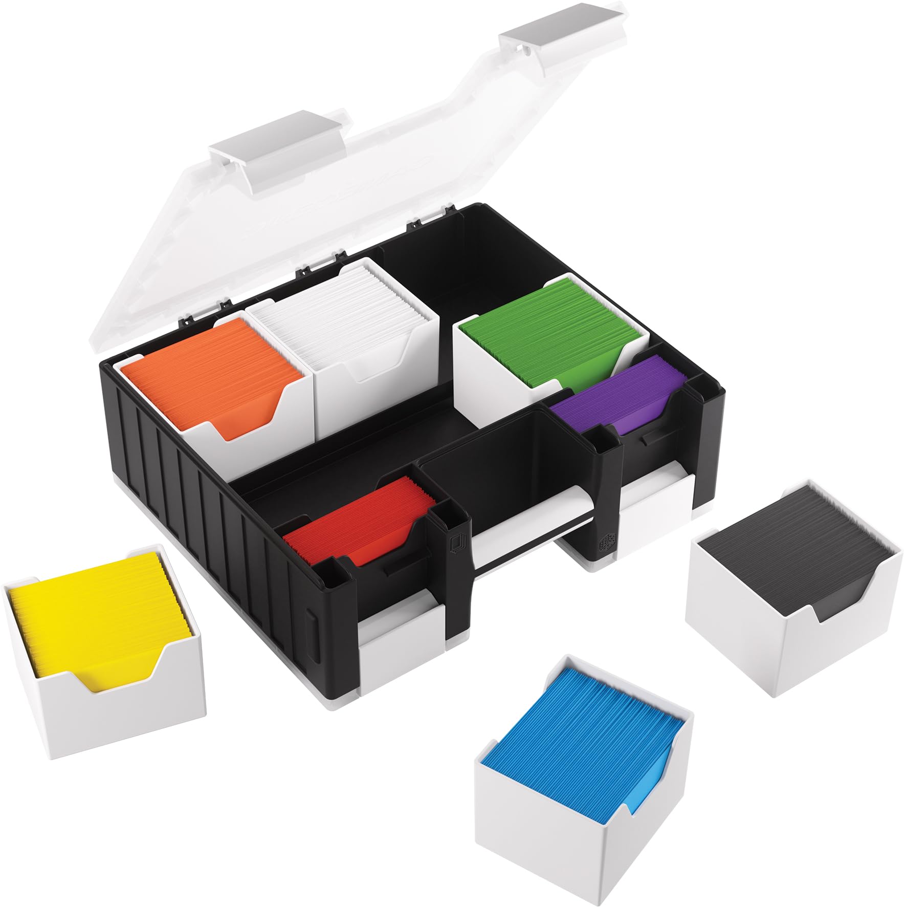 Gamegenic Game Castle Black/White/Clear - Double-Sided Card and Token Storage Case 4