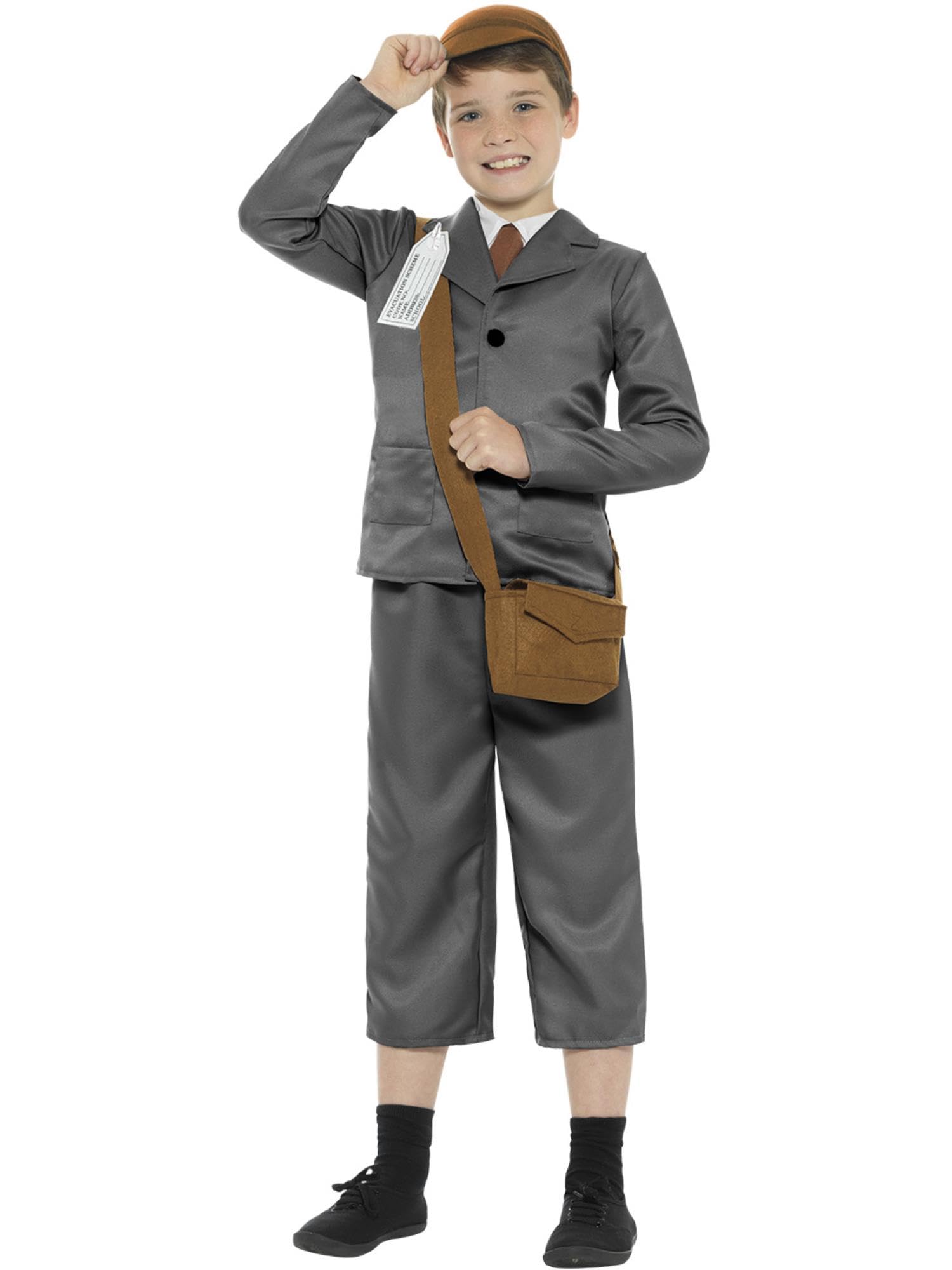 Smiffys WW2 Evacuee Boy Costume - Kids Historical Fancy Dress 4