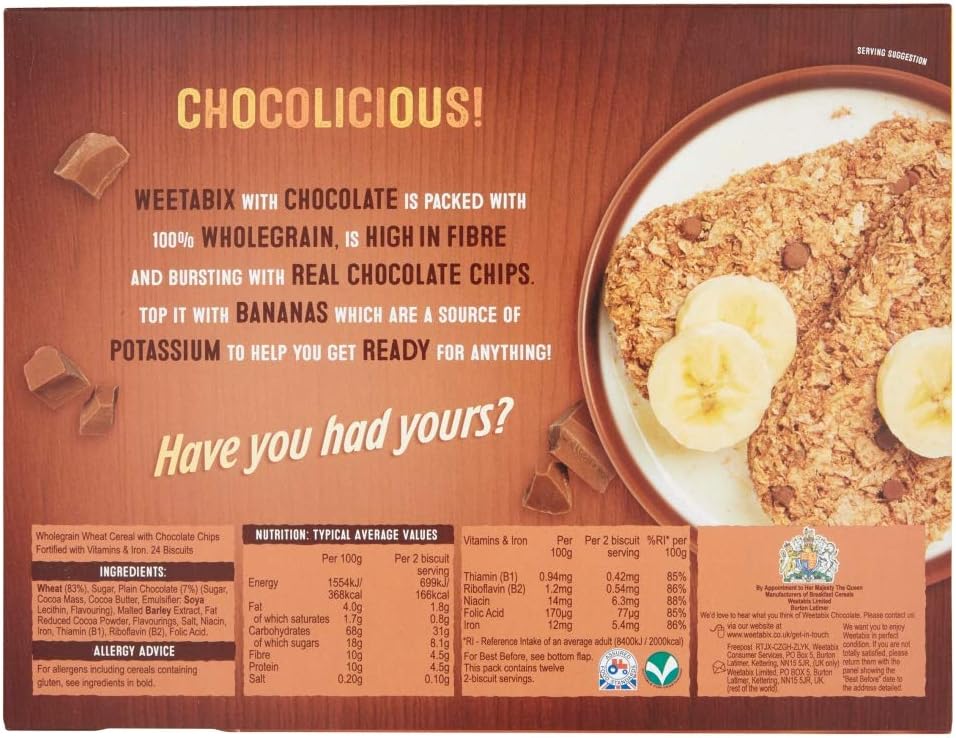 Weetabix Chocolate Cereal Biscuits, 450g (24 Count) - High Fibre Breakfast Biscuits with Wholegrain Wheat 7