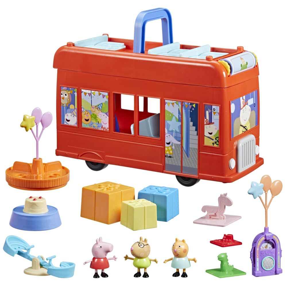 Peppa Pig Peppa’s 2-in-1 Party Bus Playset - 3-Floor Interactive Playset for Ages 3+ 10