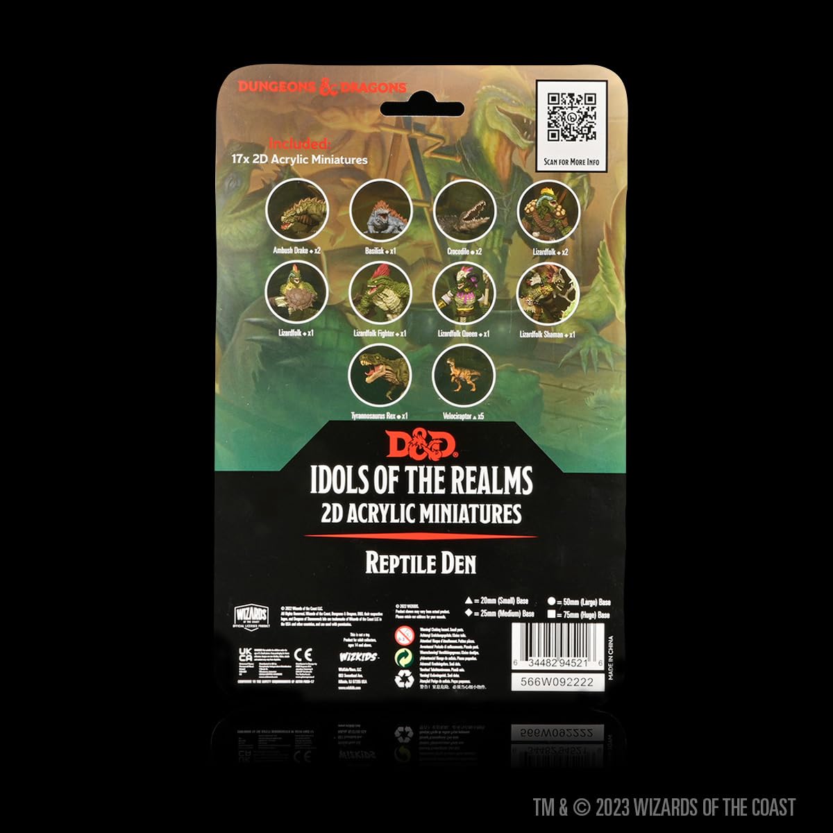 WizKids D&D Idols of the Realms: Scales & Tails - Reptile Den 2D Acrylic Miniatures Set | 17 Pieces 2