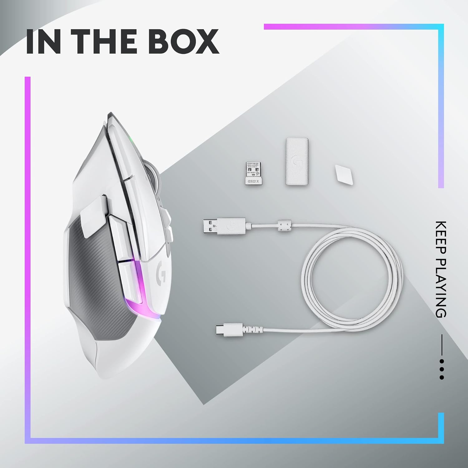 Logitech G502 X PLUS LIGHTSPEED Wireless RGB Gaming Mouse - White 5