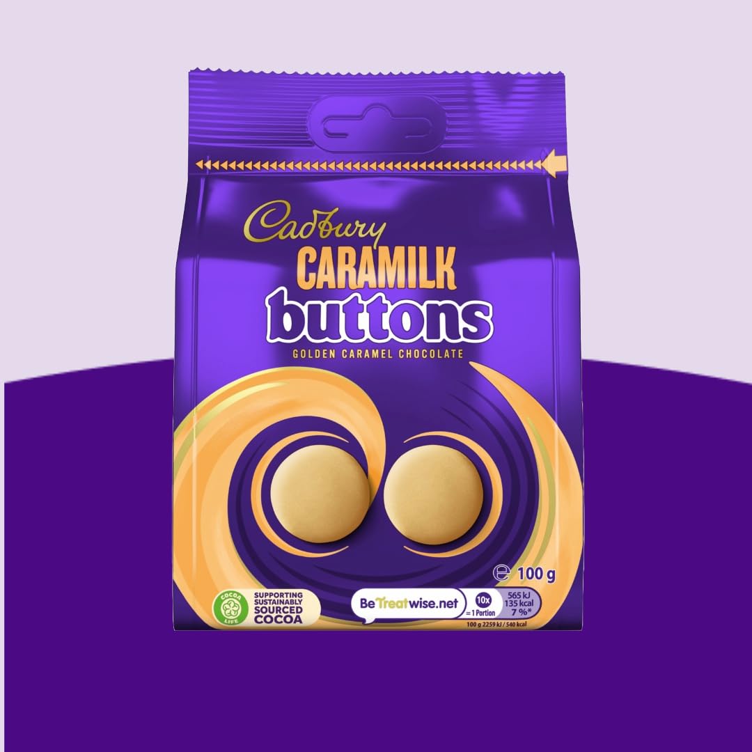 Cadbury Caramilk Golden Caramel Chocolate Buttons, Sharing Bag, 100g 3