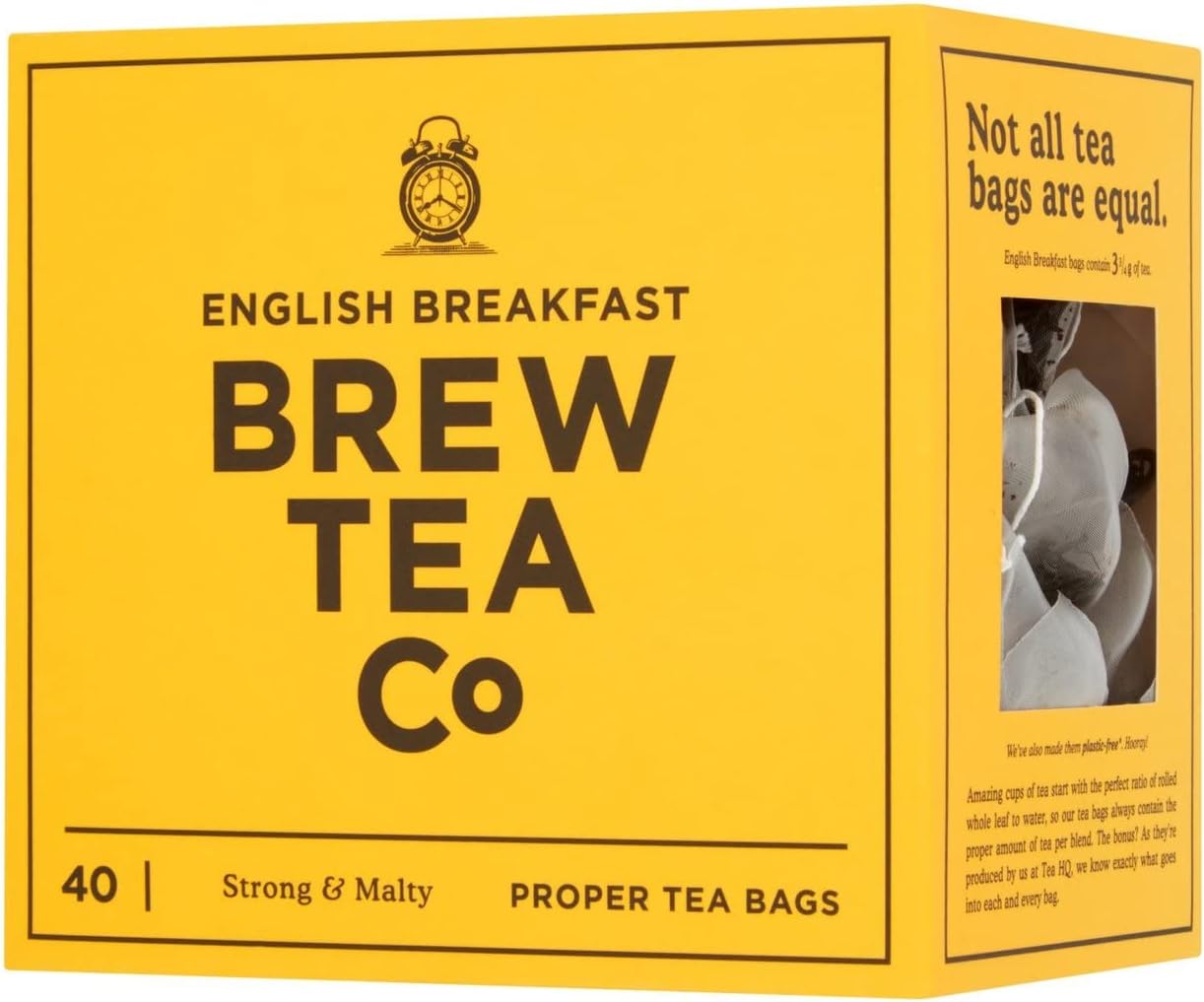 Brew Tea Co - English Breakfast Proper Tea Bags - Strong and Malty - 40 Tea Bags