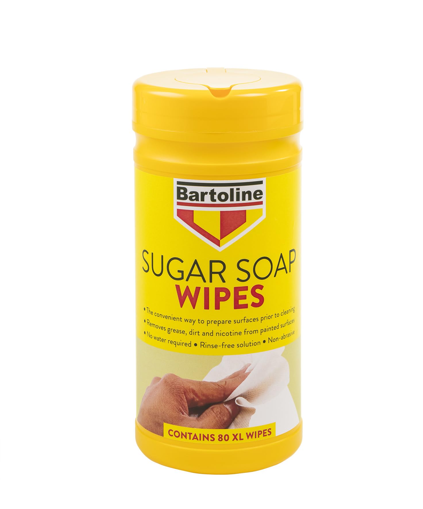 Bartoline - Sugar Soap Wipes 80XL Pre-Paint Cleaner & Degreaser for Wood, Metal, Plastic