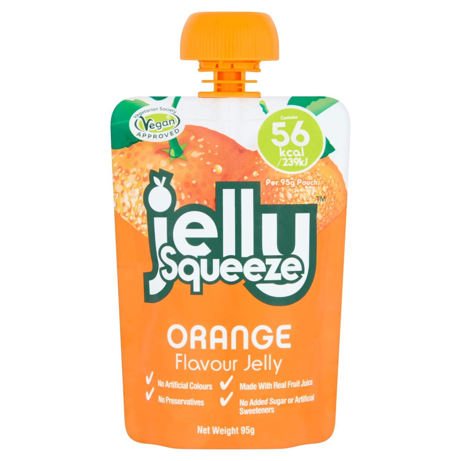 JellySqueeze - Orange Flavour Jelly Pouches, 16 x 95g