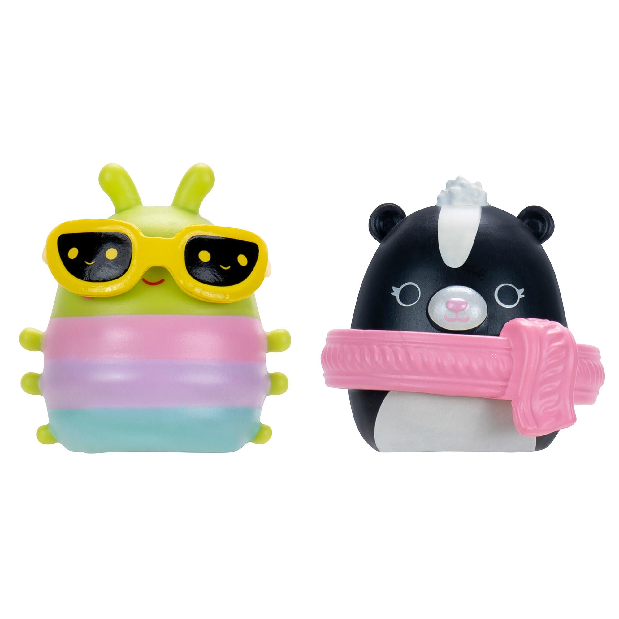 Squish-a-longs Mini-Squish 8-Pack Wave 3 - Skunk, Pink Penguin, Axolotl, Bearded Dragon, Grasshopper, Cheetah, Caterpillar, Mystery Chase 4