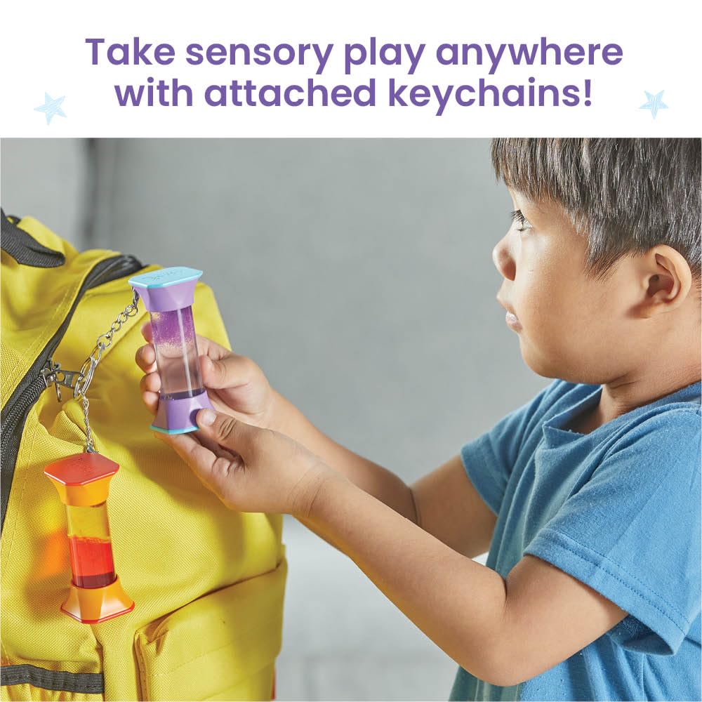 Learning Resources Soothing Swirlers Sensory Tubes - 4-Pack with Keychains for Kids Ages 3+ 6