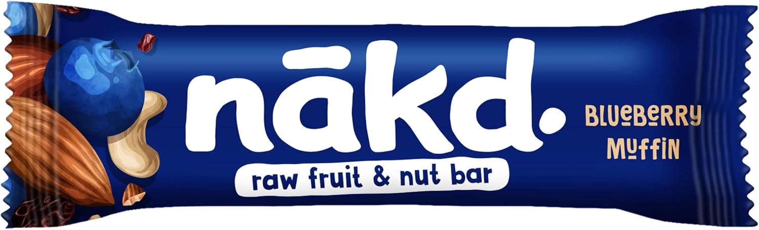 Nakd Blueberry Muffin Raw Fruit & Nut Bar - Vegan, Gluten-Free, No Added Sugar