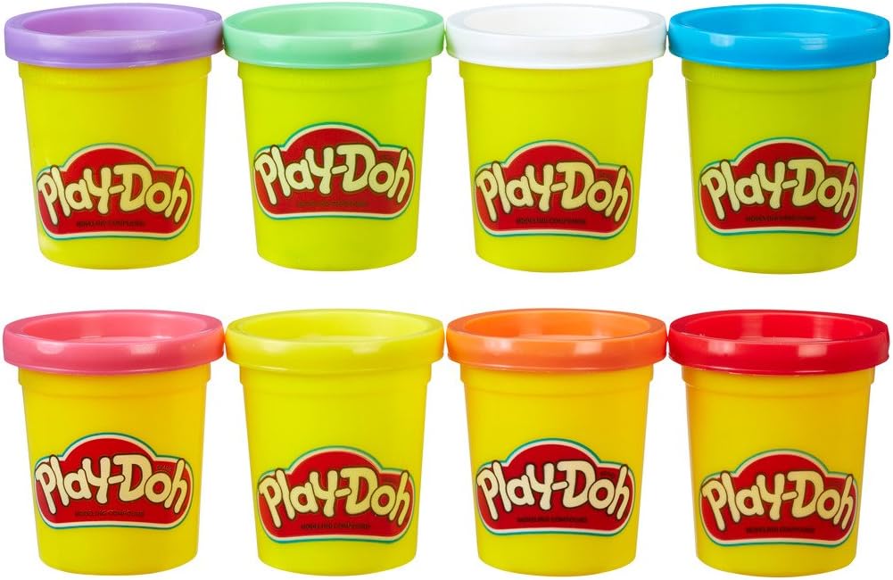 Play-Doh Rainbow Pack - 8 Canisters of 56g Clay Each, Multi Coloured Dough Set (A7923EU6)