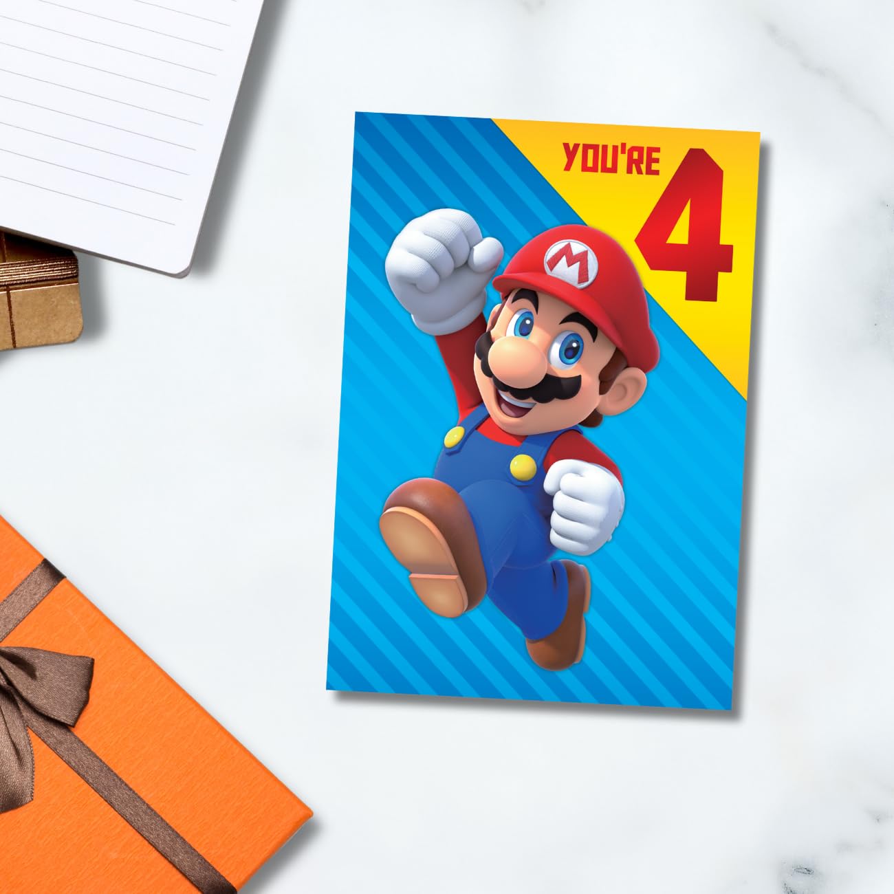 Danilo Promotions LTD Super Mario Age 4 Birthday Card | 195 x 135 mm | Mixed Color