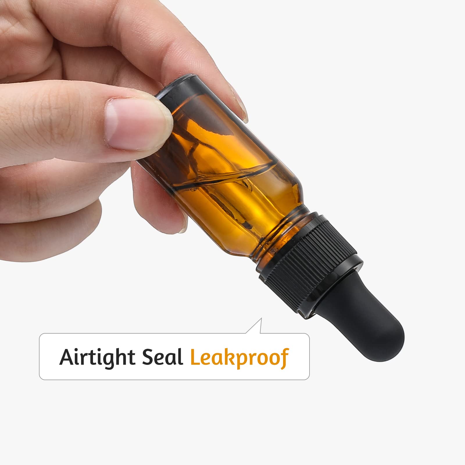 AOZITA 10ml Amber Glass Dropper Bottles - Leakproof, Travel Size | 4 Pack 6