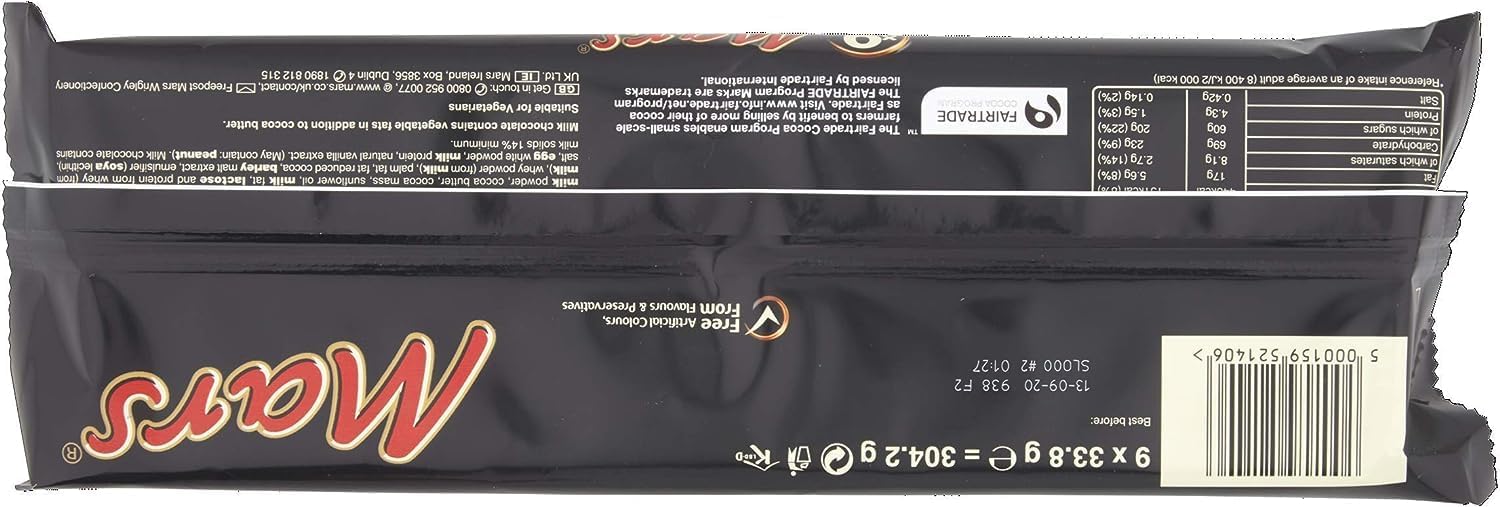 Mars - Chocolate Snack Size Bars Multipack, 8 x 33.8g