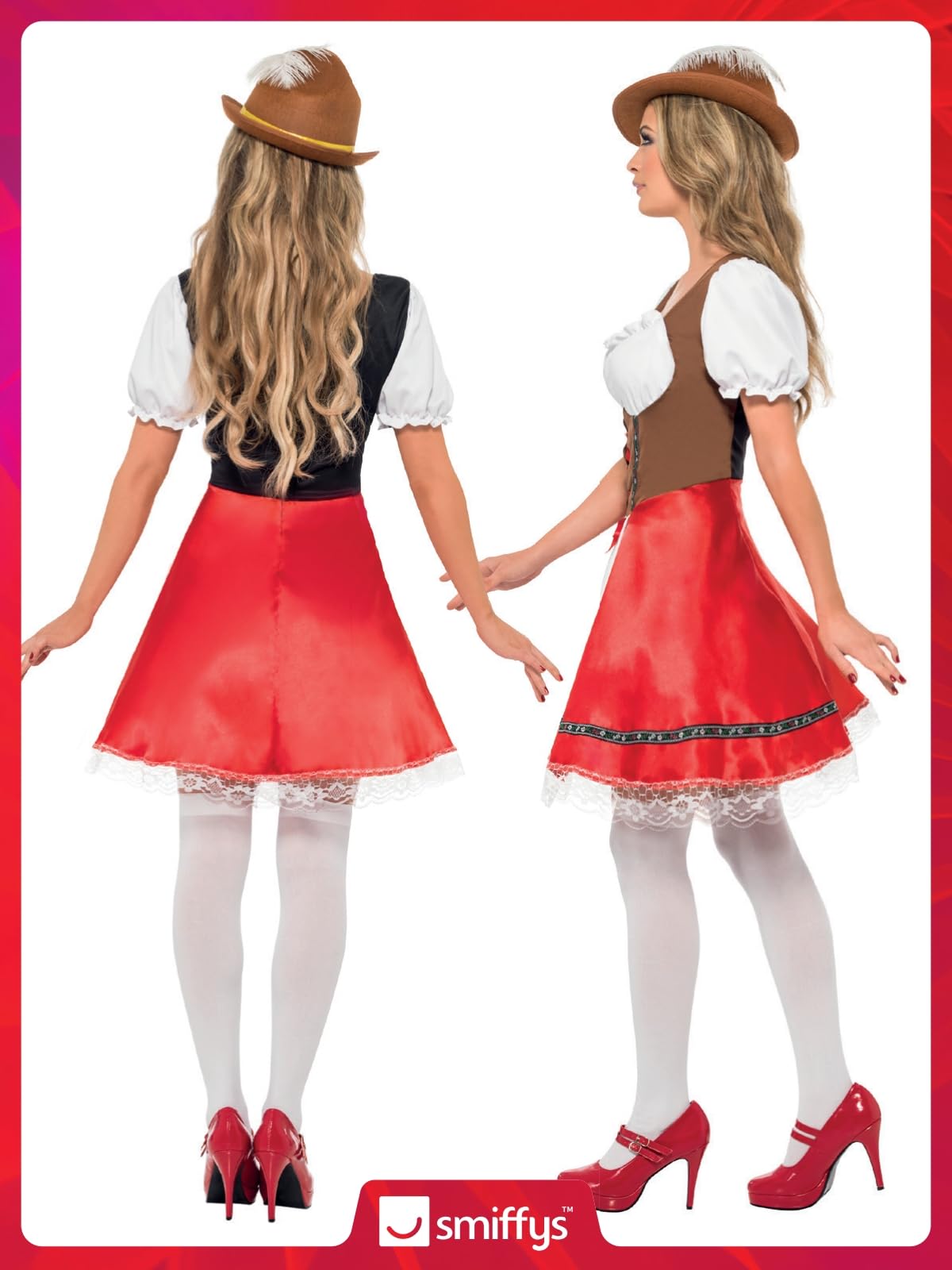 Smiffys Bavarian Wench Costume - Women's Dress with Attached Apron 7