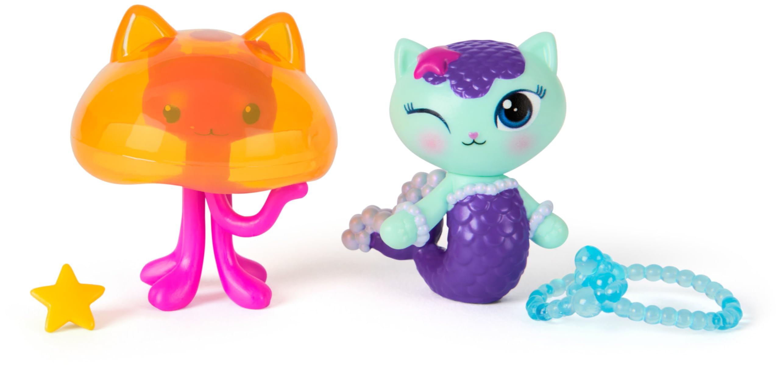 Gabby's Dollhouse MerCat and Kitty Jellyfish Toy Figures with Accessories