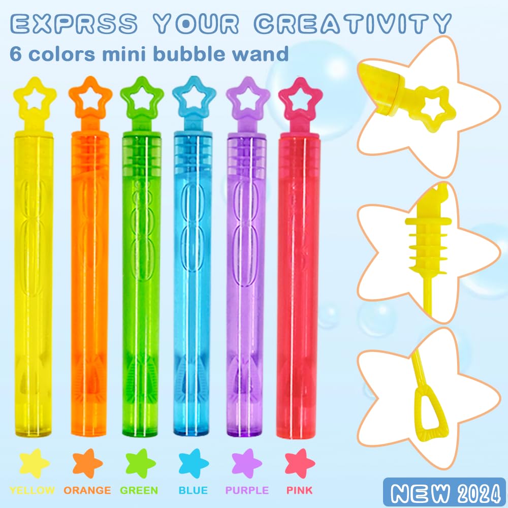 RAM Bubbles for Kids - 40 Star-Shaped Bubble Wands with 5ml Solution, Ages 3+ 7