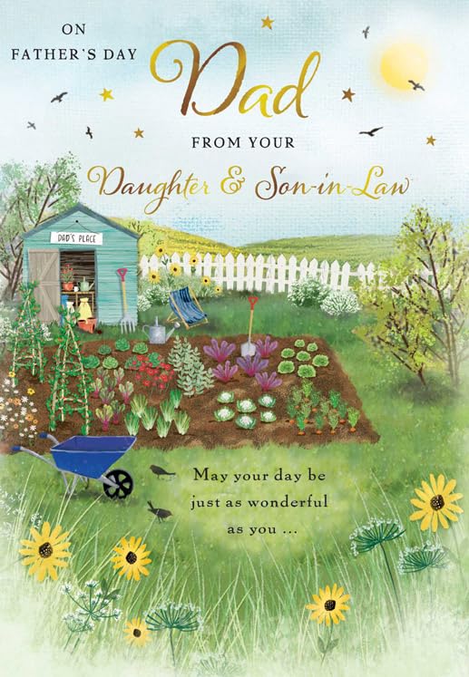 Piccadilly Greetings Father's Day Card for Dad from Daughter & Son in Law | 9 x 6 Inches 1