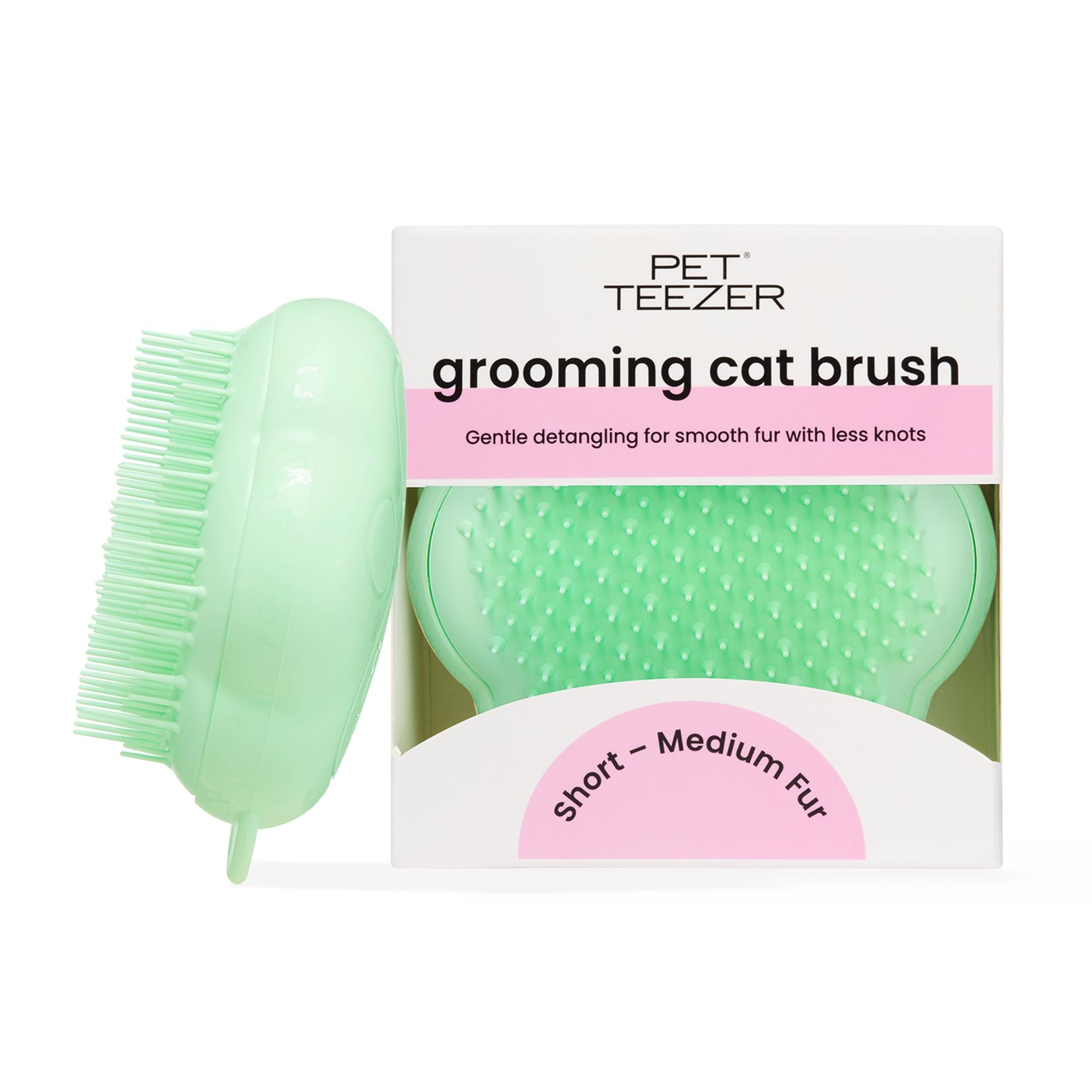 Tangle Teezer Pet Teezer Cat Brush - For Short to Medium Fur | Green Plastic 1