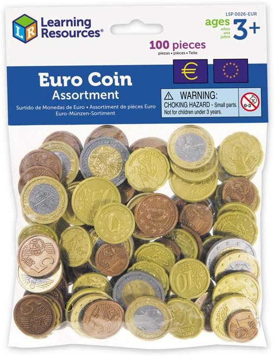 Learning Resources Euro Coins Set - 100 Piece Educational Toy for Money Maths 3