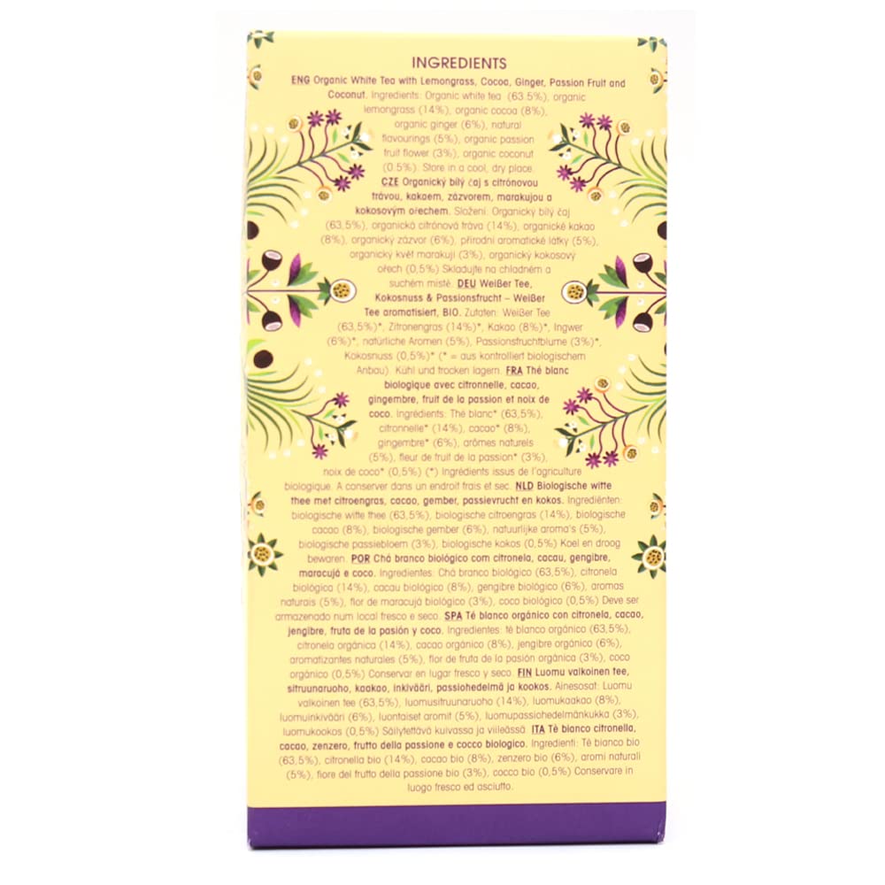 English Tea Shop White Tea Coconut & Passion Fruit Organic Tea 20 Bags 5