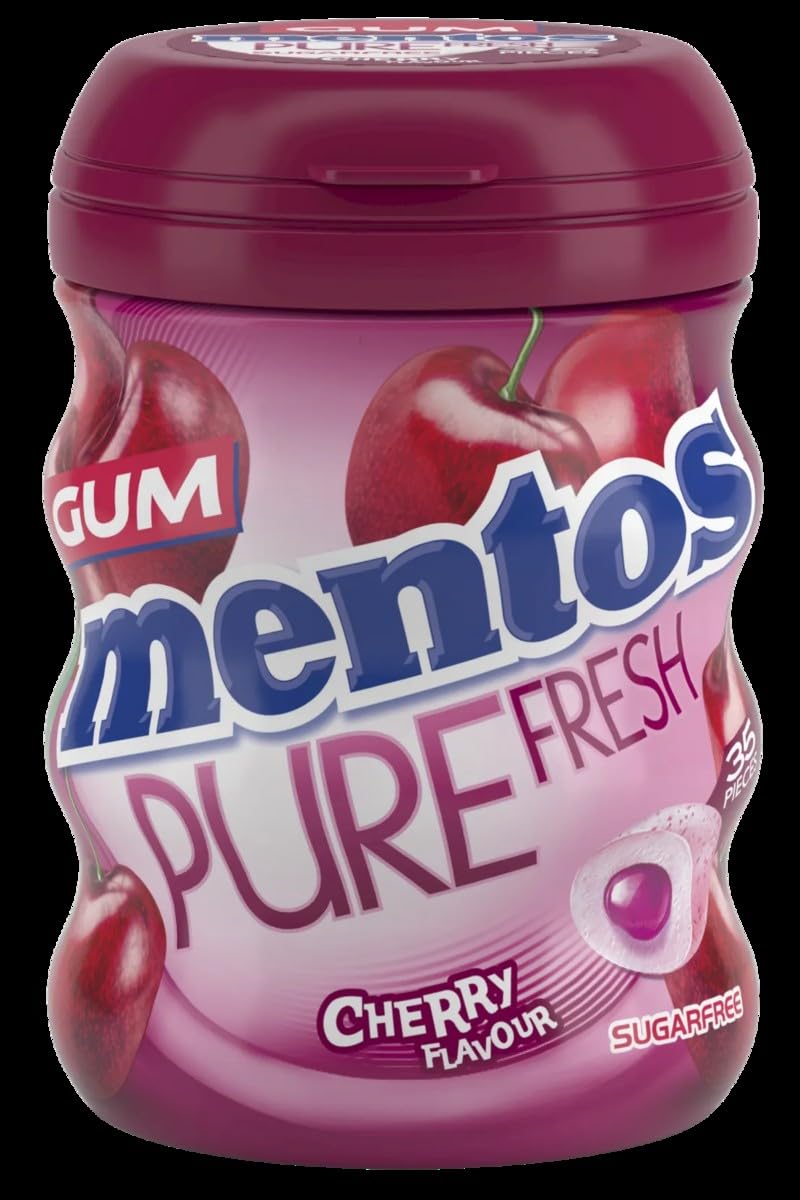 Mentos Pure Fresh Cherry Chewing Gum 35 Pieces – Sugar-Free, Xylitol-Sweetened, Gluten-Free 5