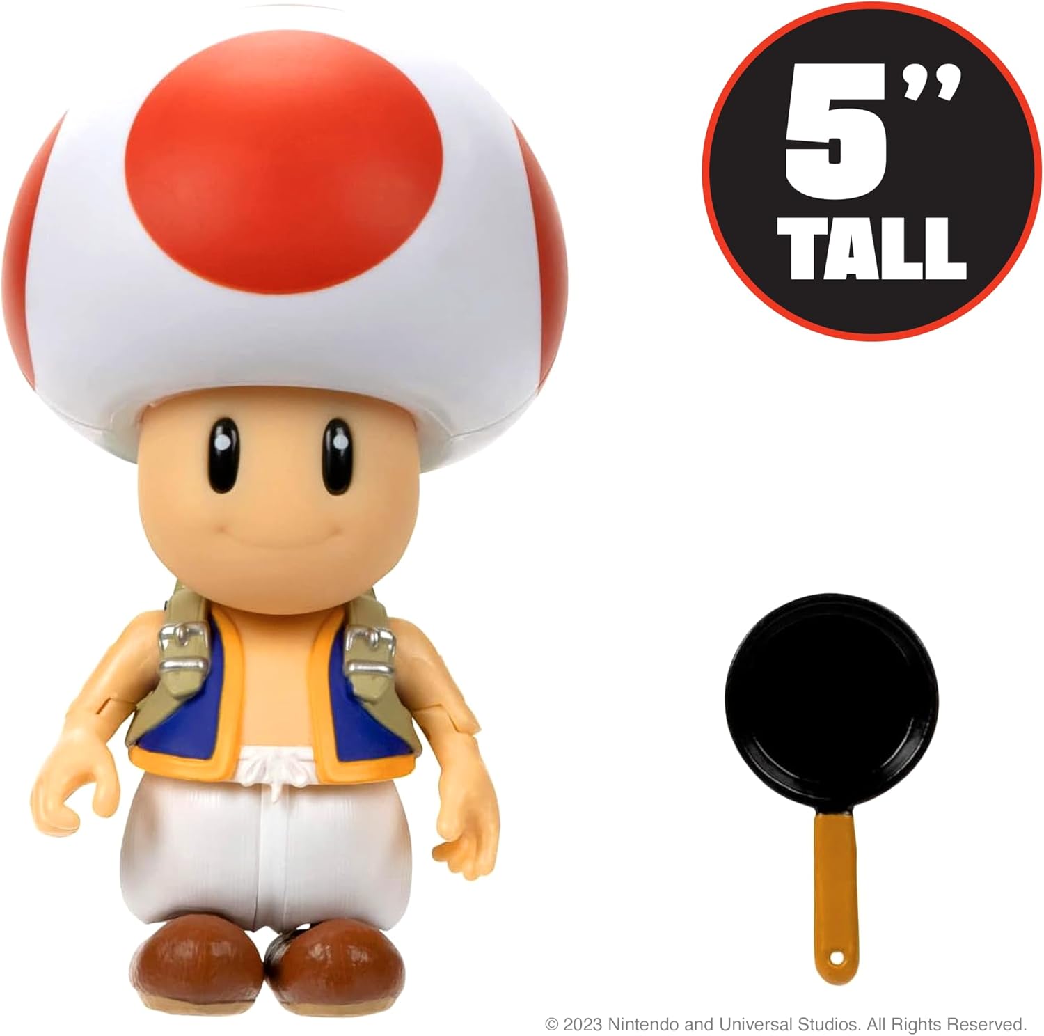 Super Mario Bros. Movie - 5" Toad Action Figure with Frying Pan Accessory 2