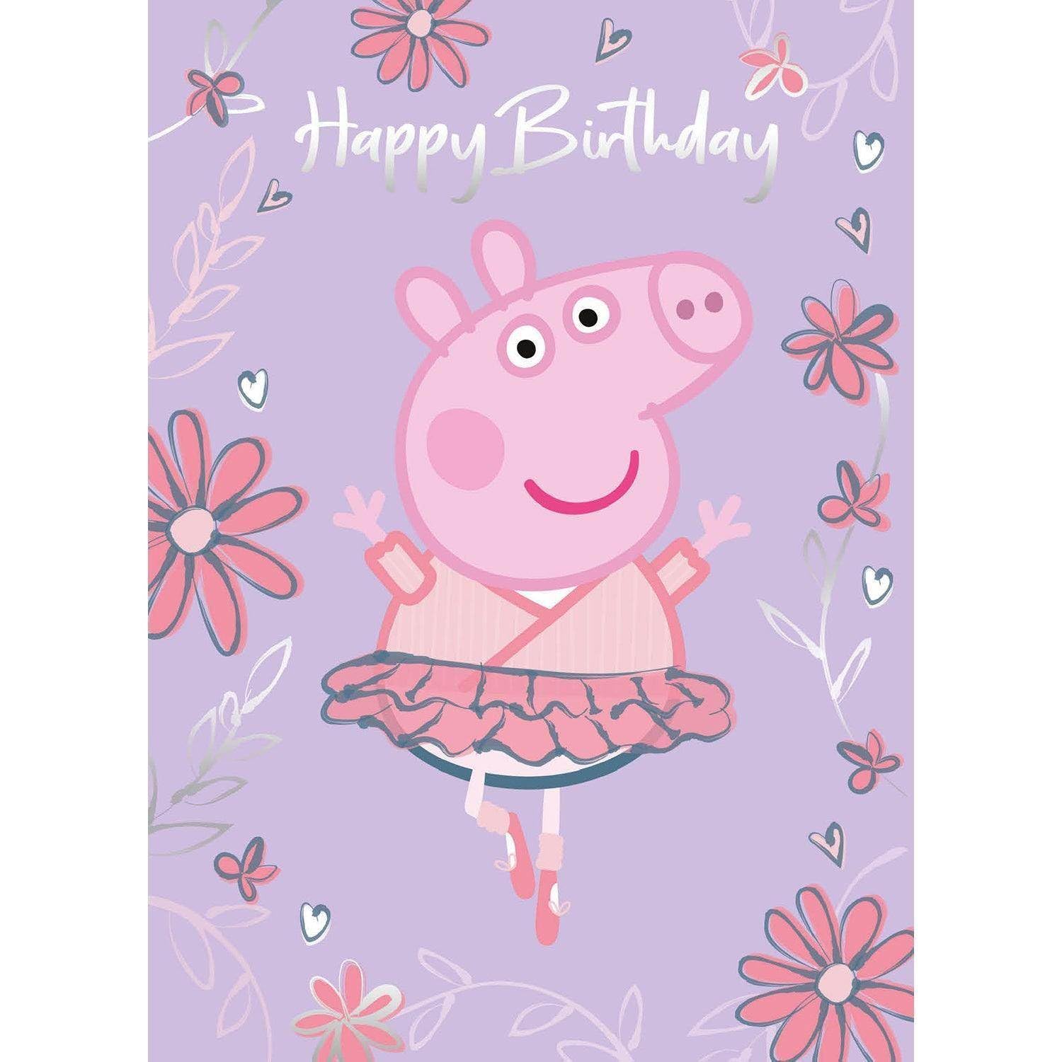 Danilo Promotions Peppa Pig Birthday Greeting Card | A6 Size | Mixed Color | Parchment Material