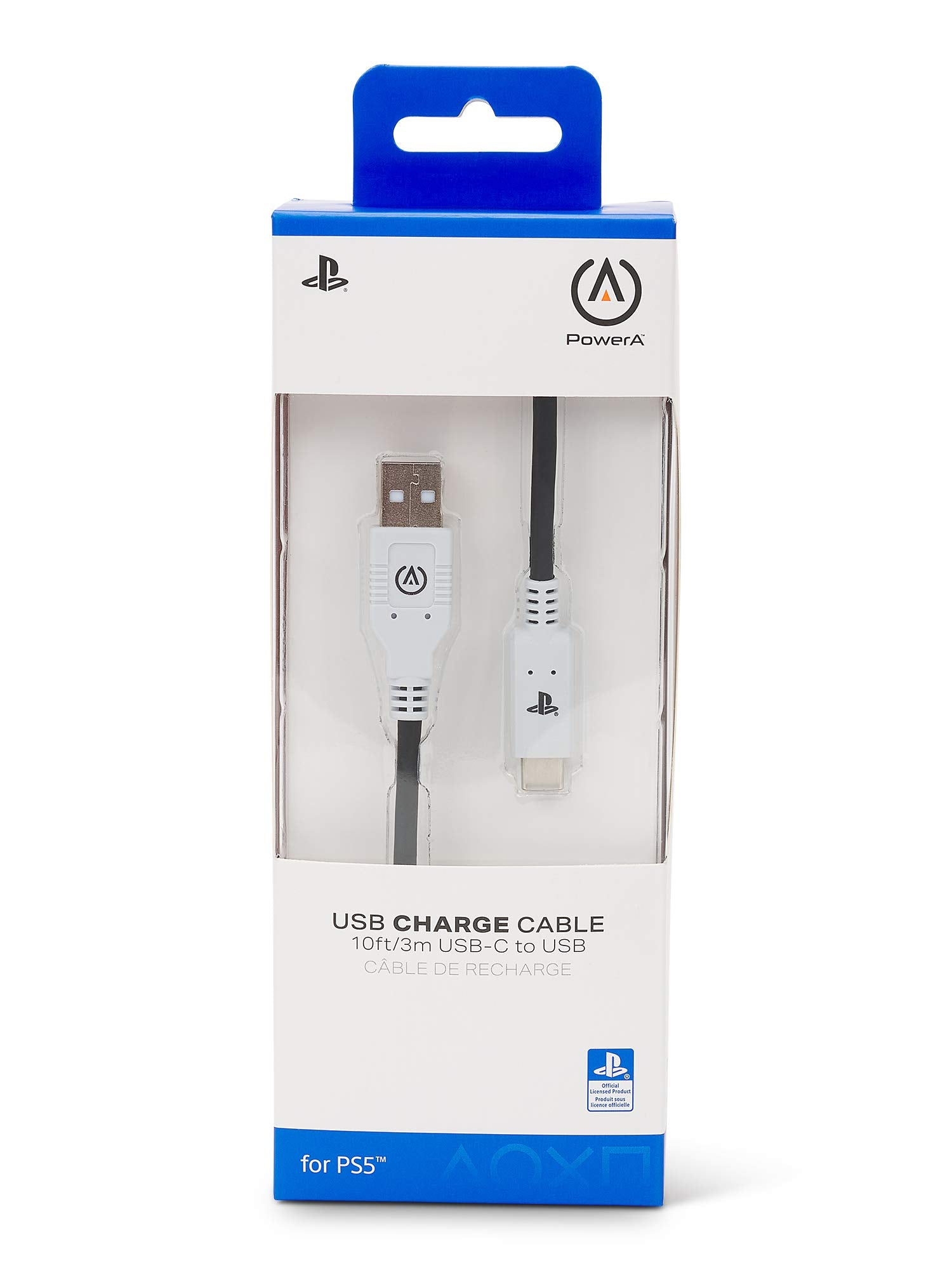 PowerA USB-C Charging Cable for PlayStation 5 DualSense Controller - 10ft with Velcro Strap 5