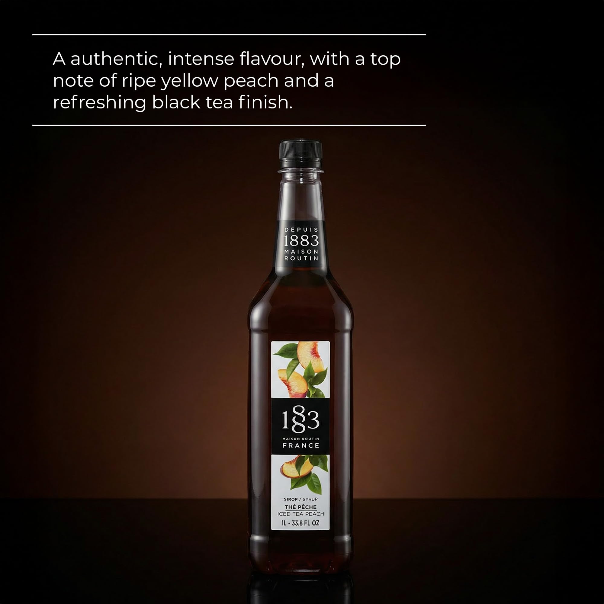 1883 MAISON ROUTIN Premium Peach Iced Tea Syrup - 1L Liquid Concentrate for Cocktails 2