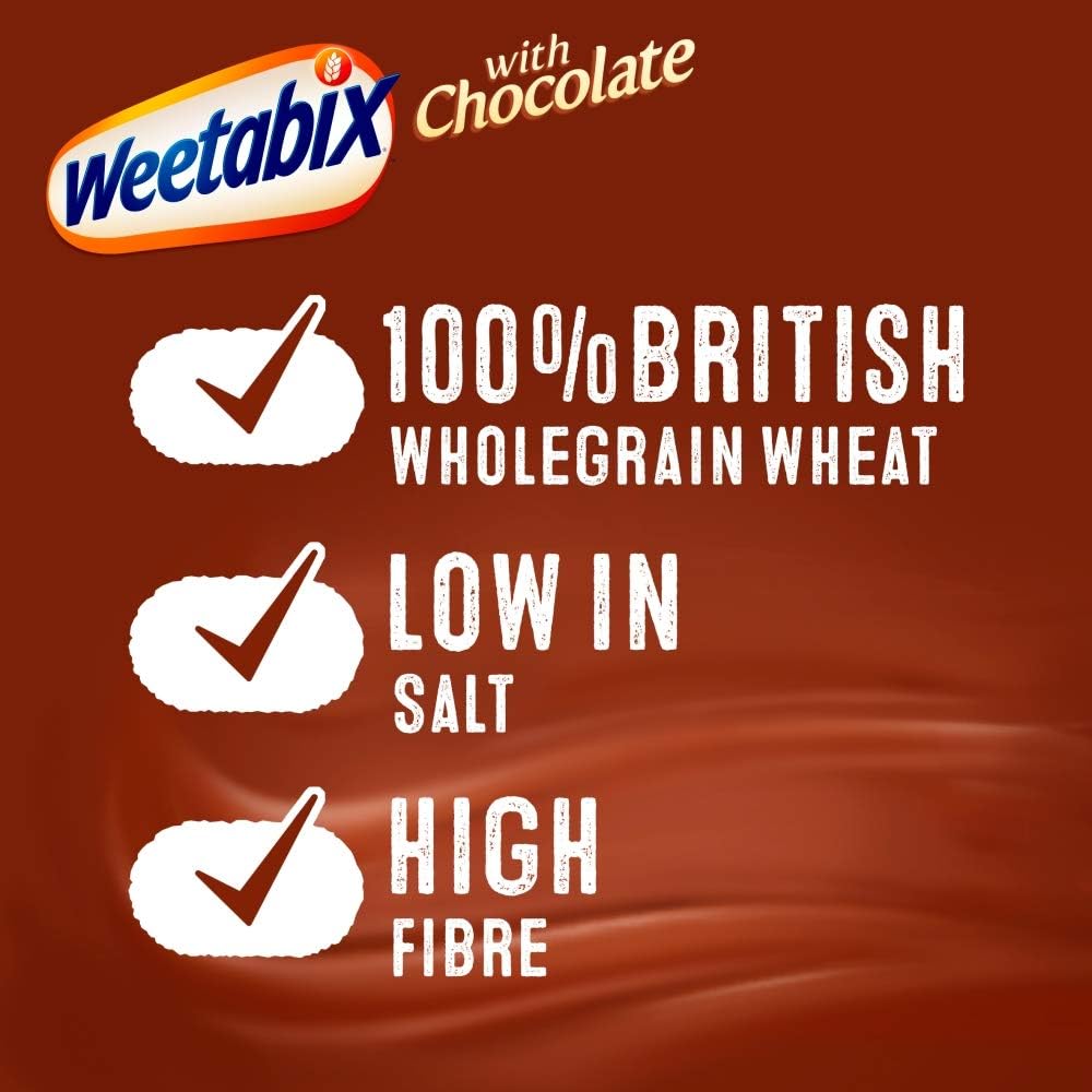 Weetabix Chocolate Cereal Biscuits, 450g (24 Count) - High Fibre Breakfast Biscuits with Wholegrain Wheat 8