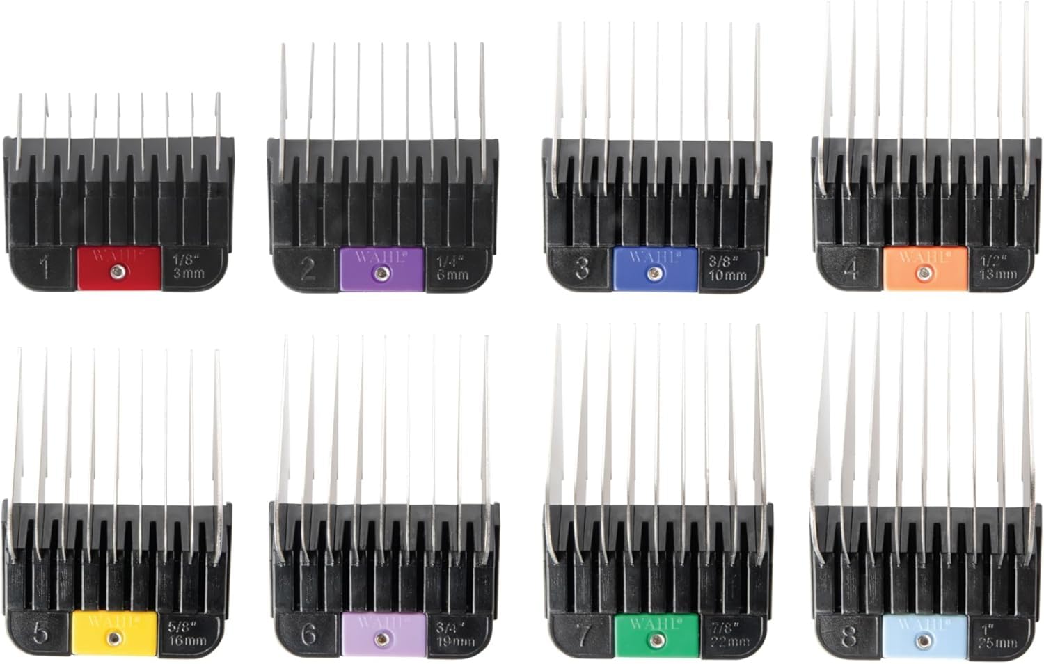 Wahl Stainless Steel Attachment Combs for Prime & Competition Blades | Mixed Color | 540g