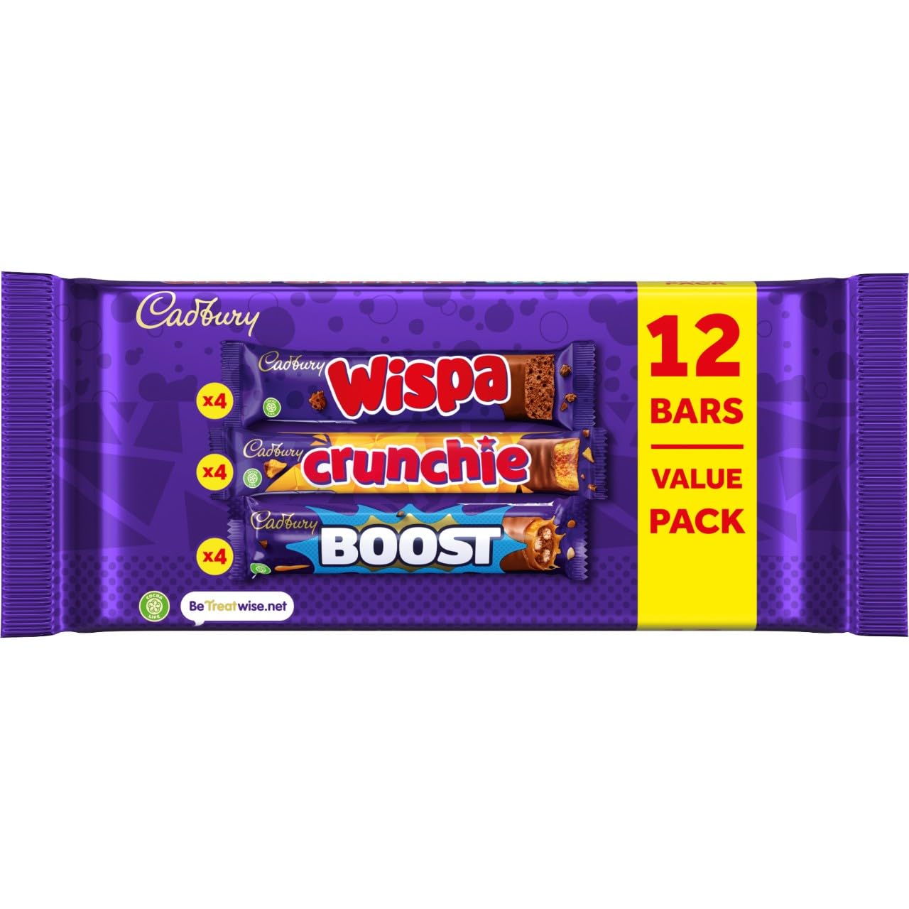 Cadbury Chocolate Bars Value Pack (12 Bars: Boost, Crunchie, Wispa) 1
