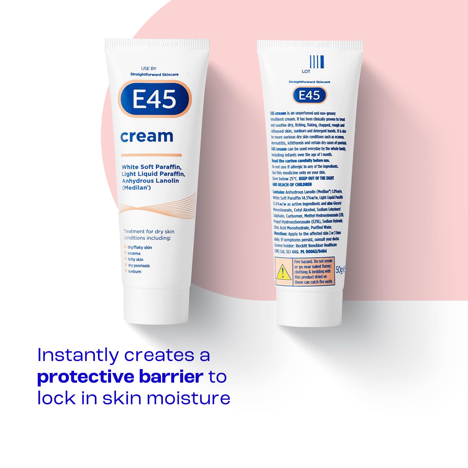 E45 - Moisturiser for Dry and Sensitive Skin Cream (50g) 5